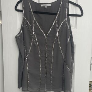 Gray Sequin Women's Top
